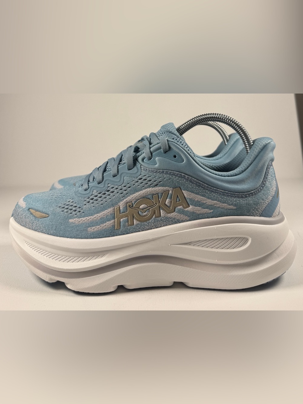 HOKA Bondi 9 Women's Running Shoes Blue/White Max Cushion Size 8B Medium - Picture 2 of 7